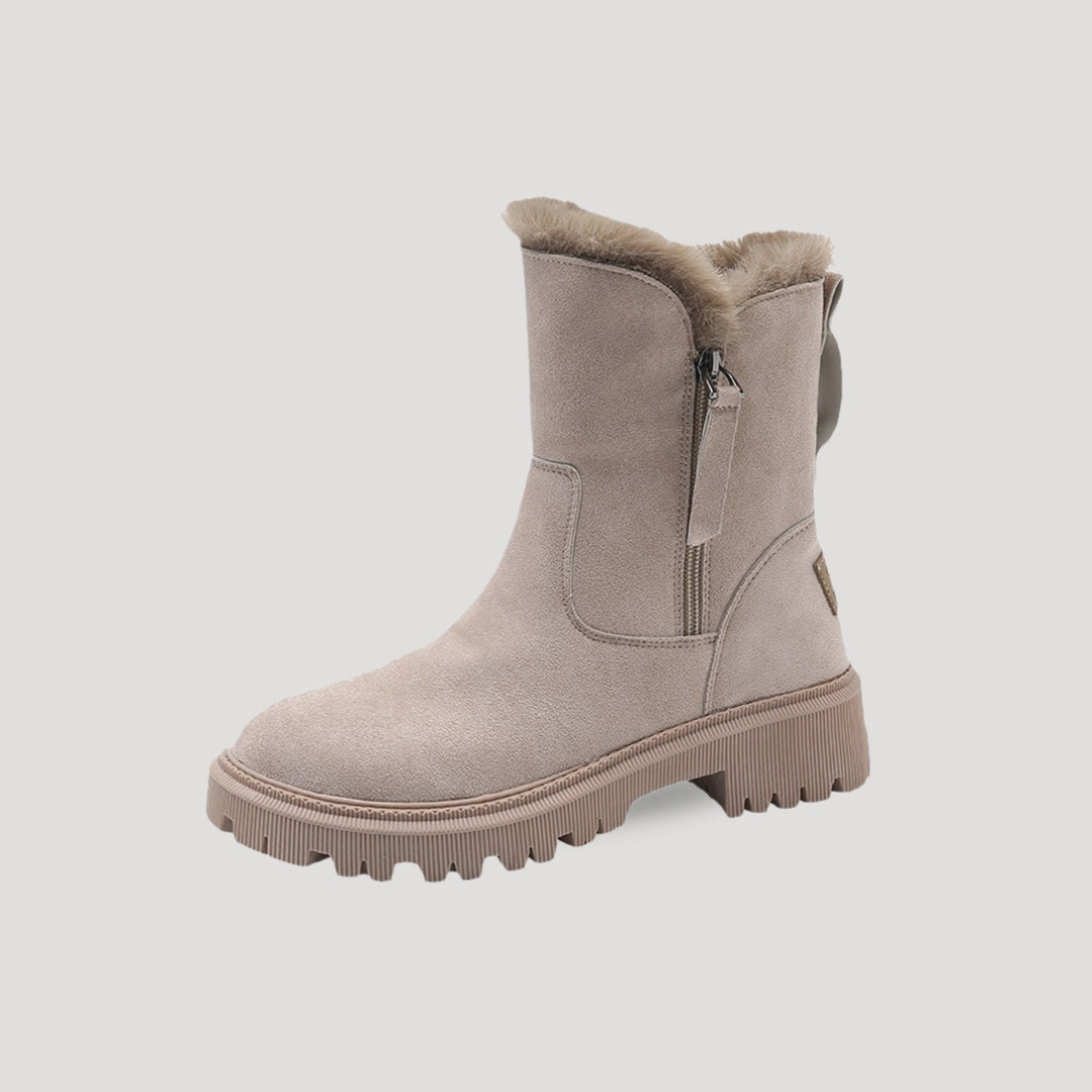 Women's ankle height fur lined winter boots for snow and cold weather walking