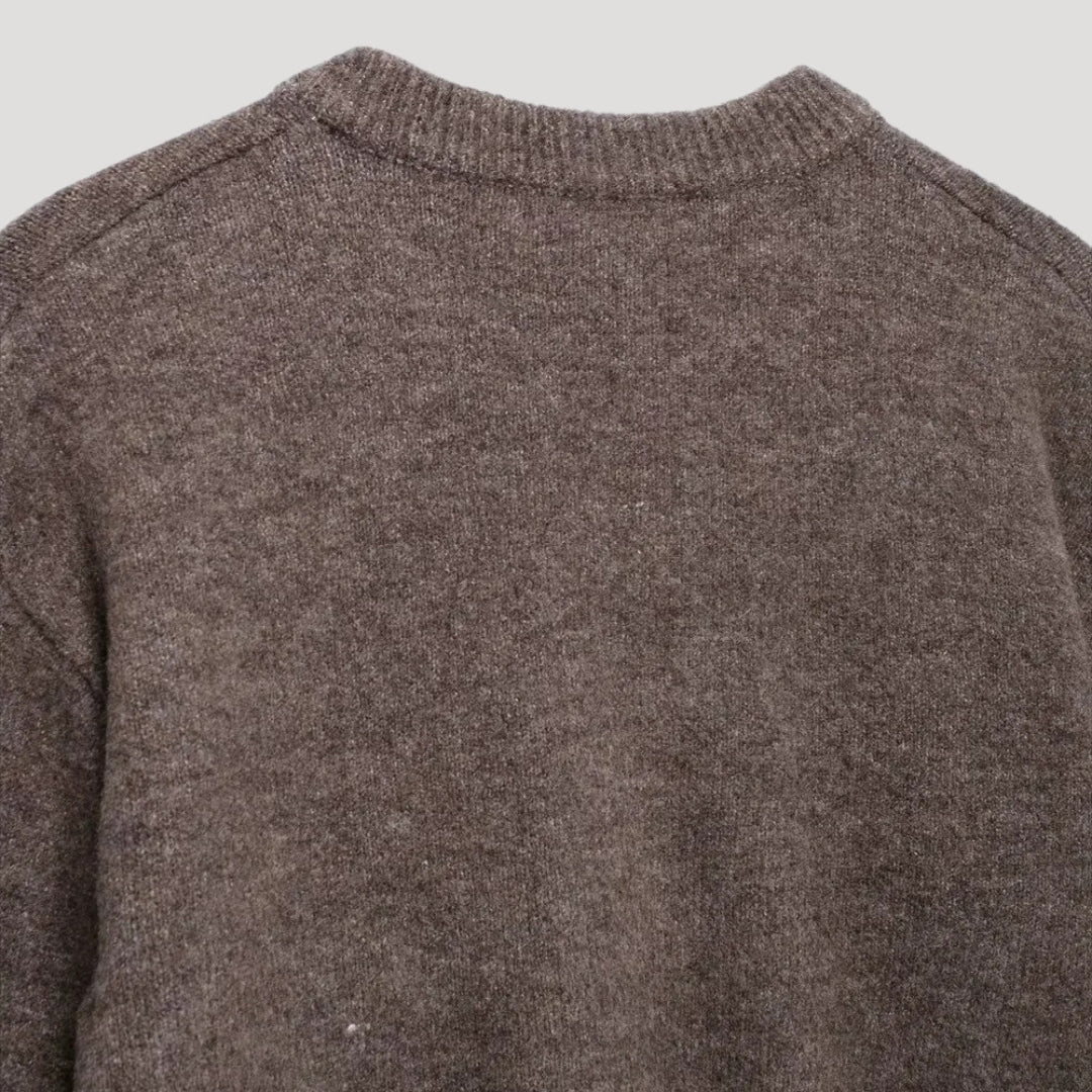 Women’s cropped button-up wool knit cardigan – casual knitwear for layering & smart outfits