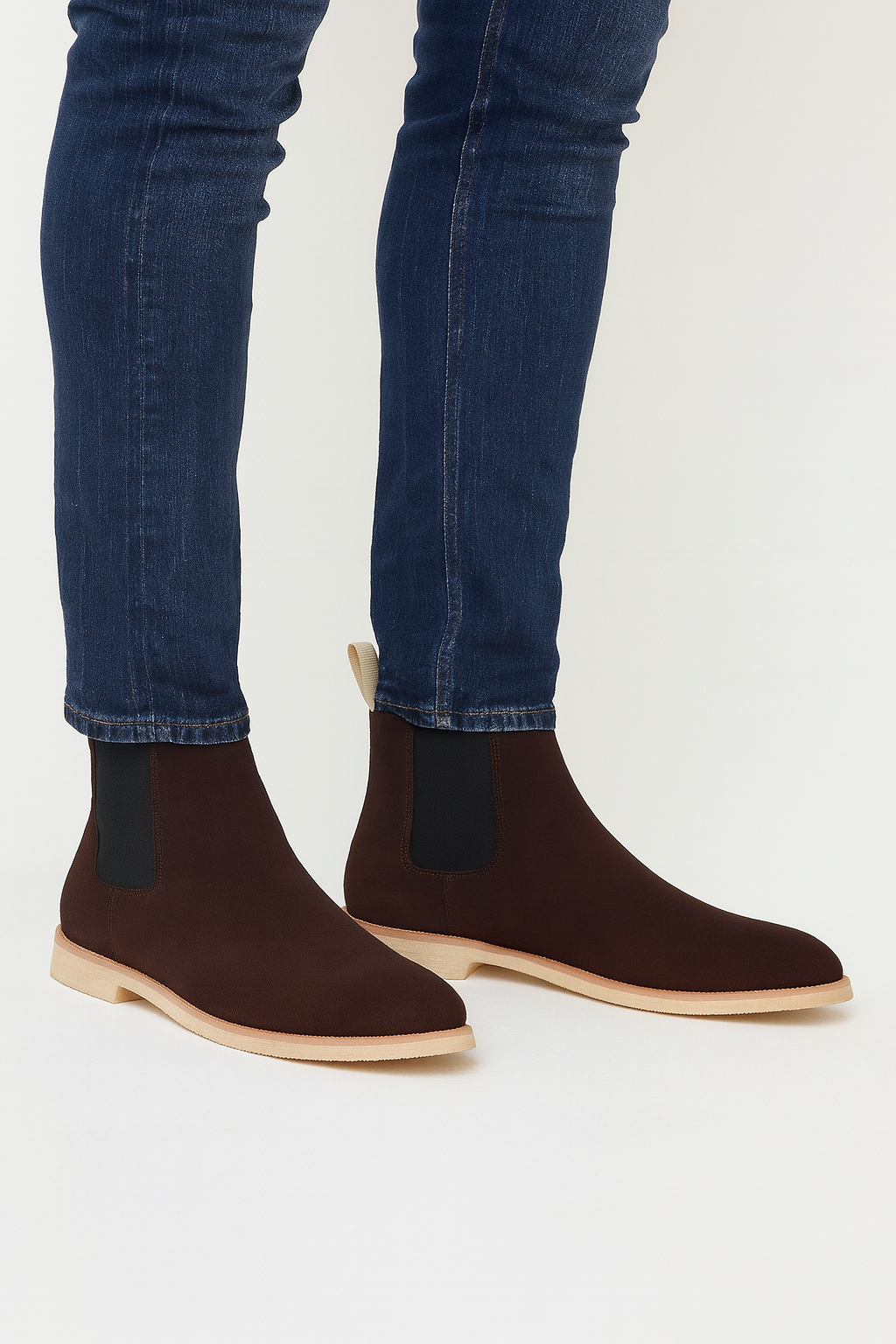 Classic Cow Suede Chelsea Boots – Men’s British Ankle Style