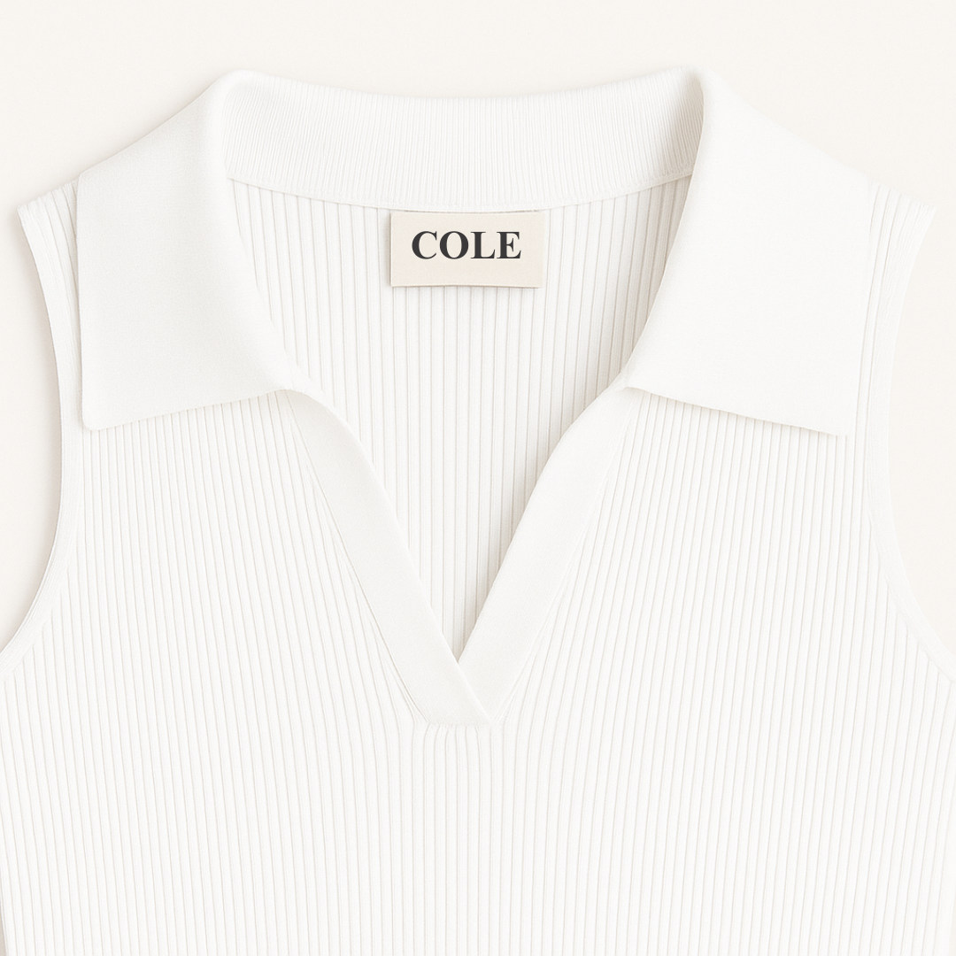 Ladies Sleeveless Ribbed Knitted V-Neck Top – Cole Clothing