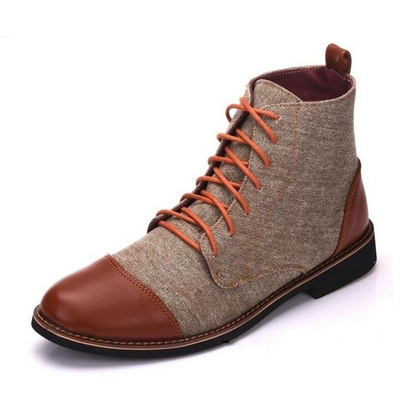 Men’s Casual Suede Lace-Up Ankle Boots – Camel Desert Style