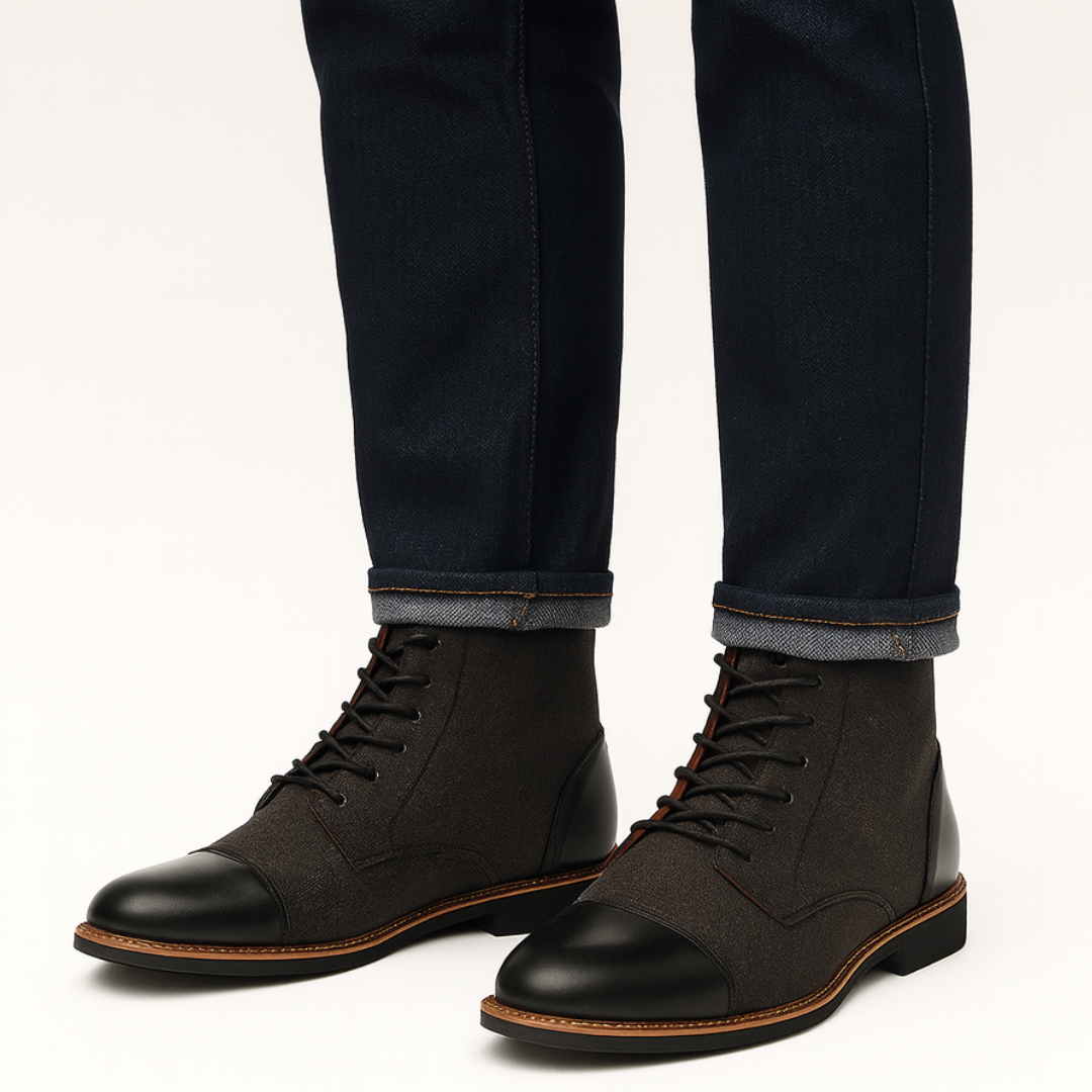 Men’s Casual Suede Lace-Up Ankle Boots – Camel Desert Style