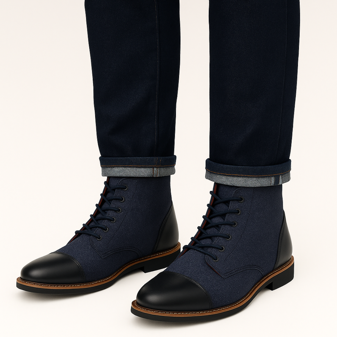 Men’s Casual Suede Lace-Up Ankle Boots – Camel Desert Style