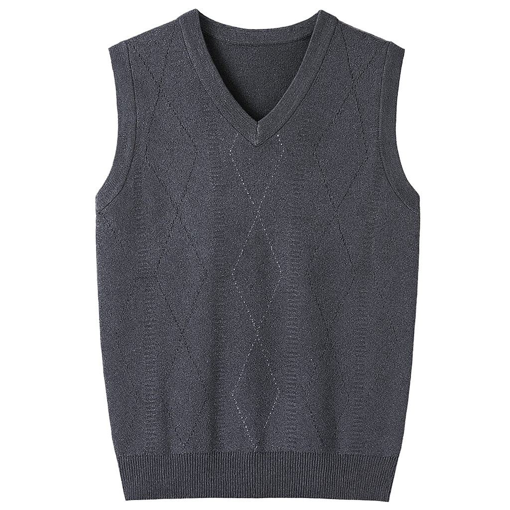 Men’s Formal V-Neck Knit Waistcoat – Summer Layering
