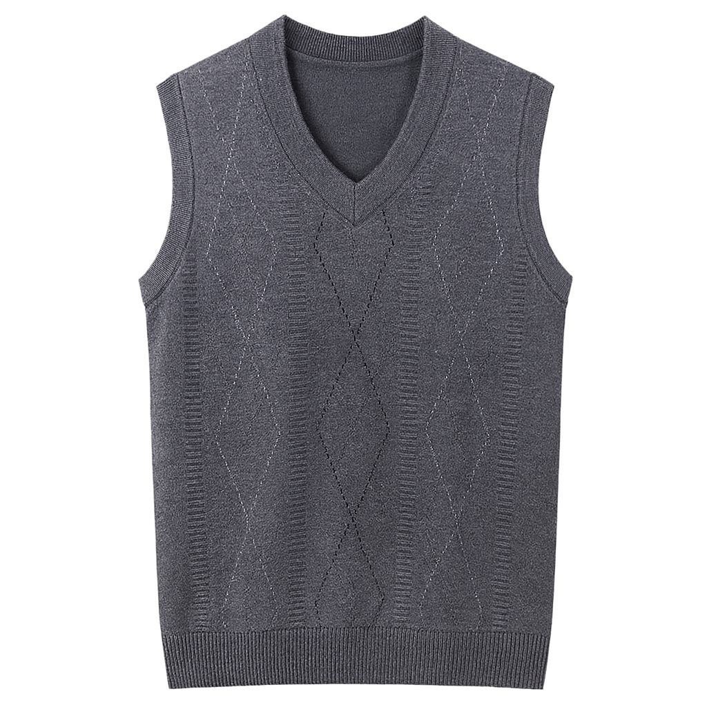 Men’s Formal V-Neck Knit Waistcoat – Summer Layering