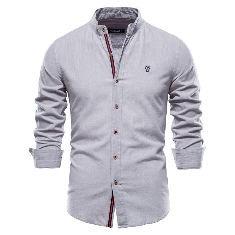 Men’s Long Sleeve Button-Up Shirt – Smart Summer Fit