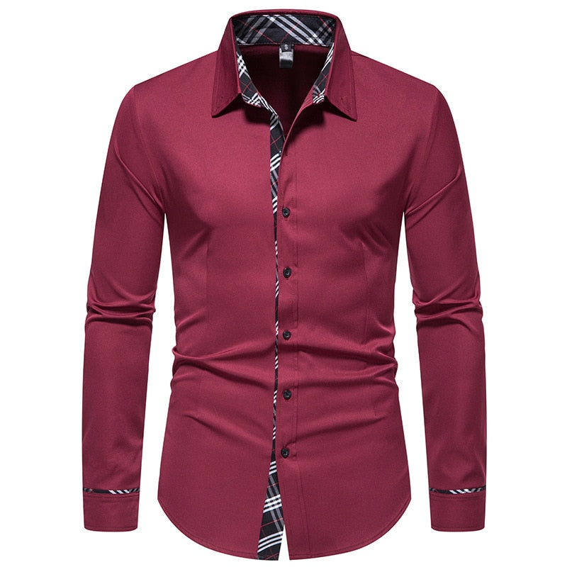 Men’s Long Sleeve Cotton Business Shirt – Office Style