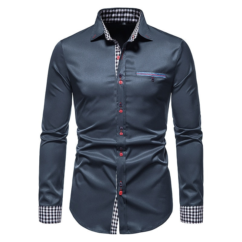 Men’s Long Sleeve Cotton Business Shirt – Office Style