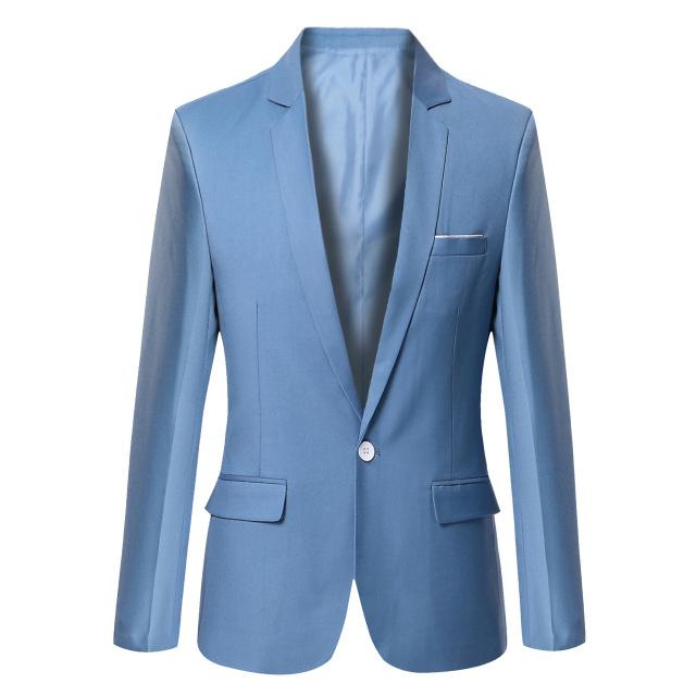 Men’s Solid Color Blazer – Slim Casual Jacket