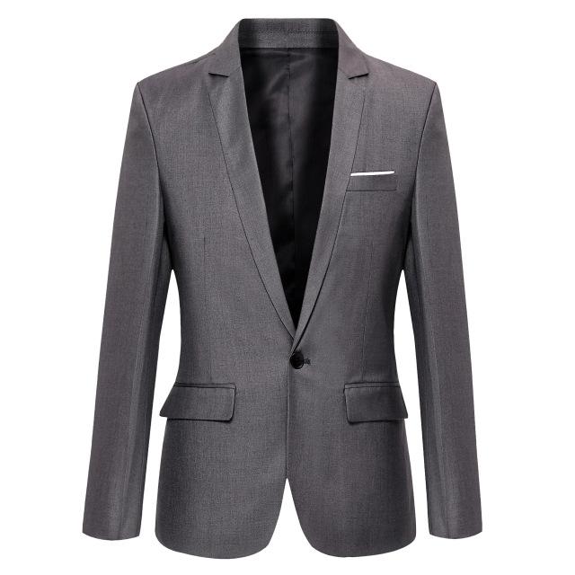 Men’s Solid Color Blazer – Slim Casual Jacket