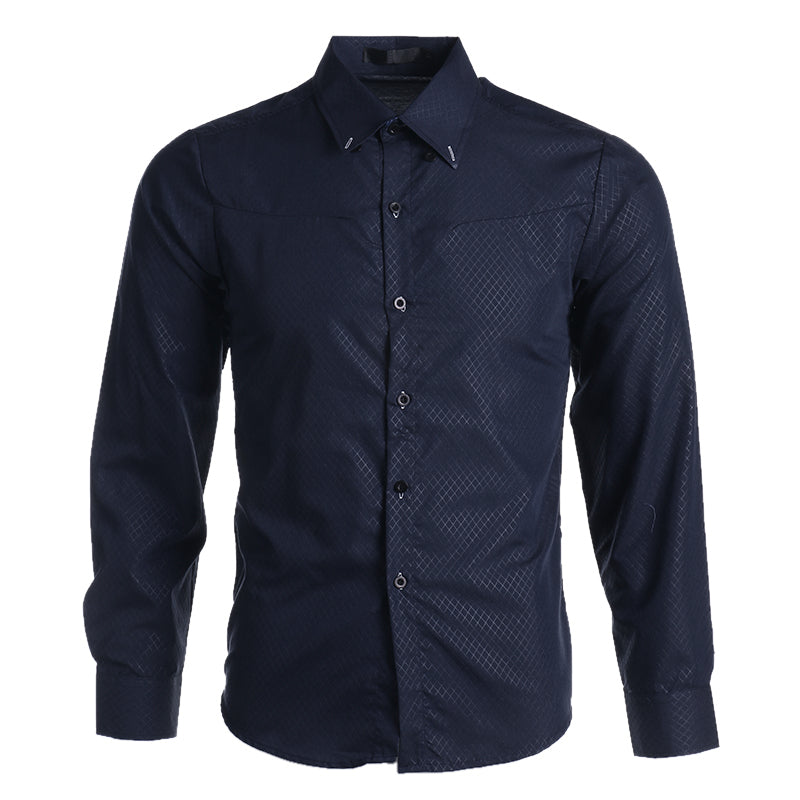 Men’s Solid Cotton Dress Shirt – Long Sleeve Casual and Smart