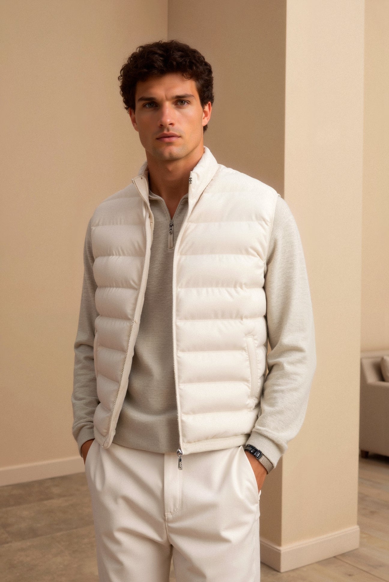 High Business Stand Collar Vest-Cole Clothing-Cole Clothing