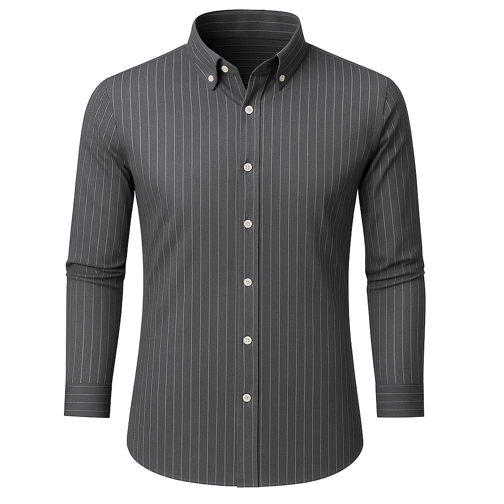 Men’s Striped Dress Shirt – Long Sleeve Smart Office Style