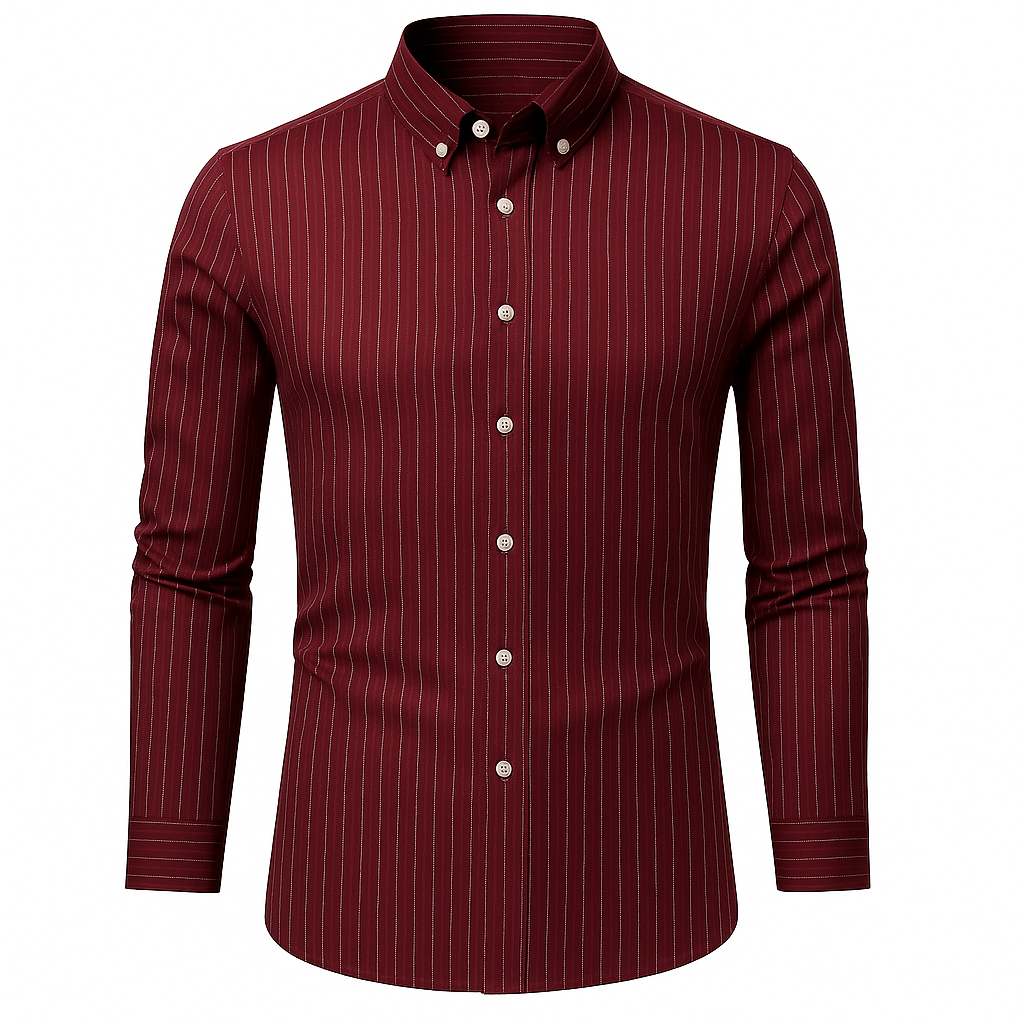Men’s Striped Dress Shirt – Long Sleeve Smart Office Style
