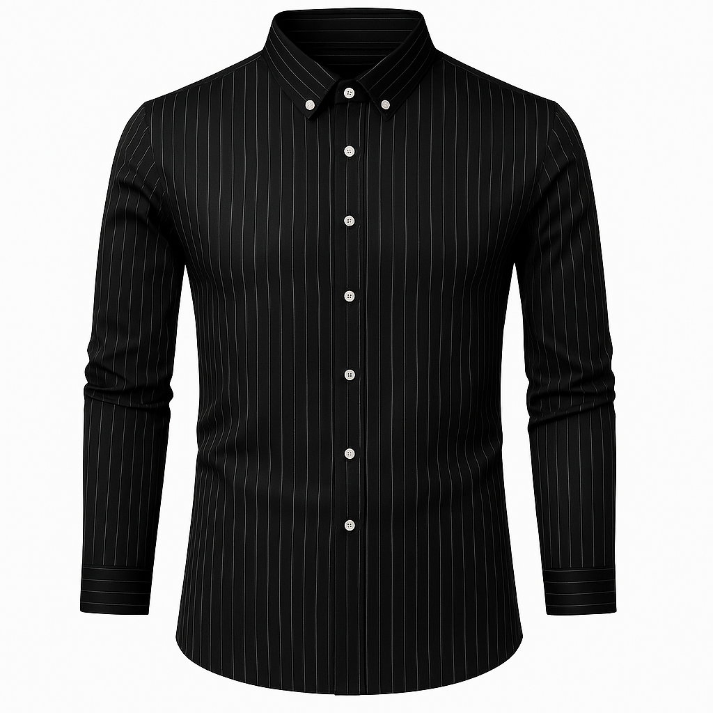 Men’s Striped Dress Shirt – Long Sleeve Smart Office Style