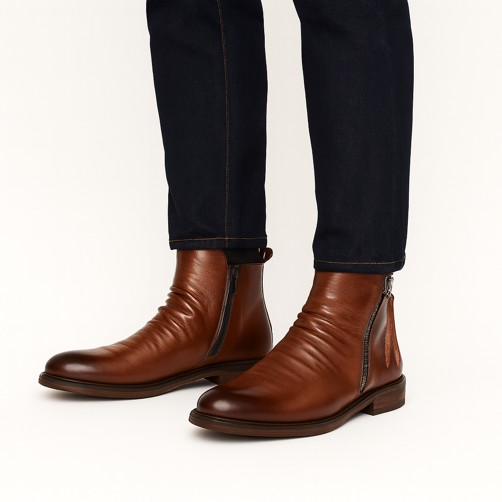 Men’s Tassel Zip High-Top Boots – Smart Casual Style