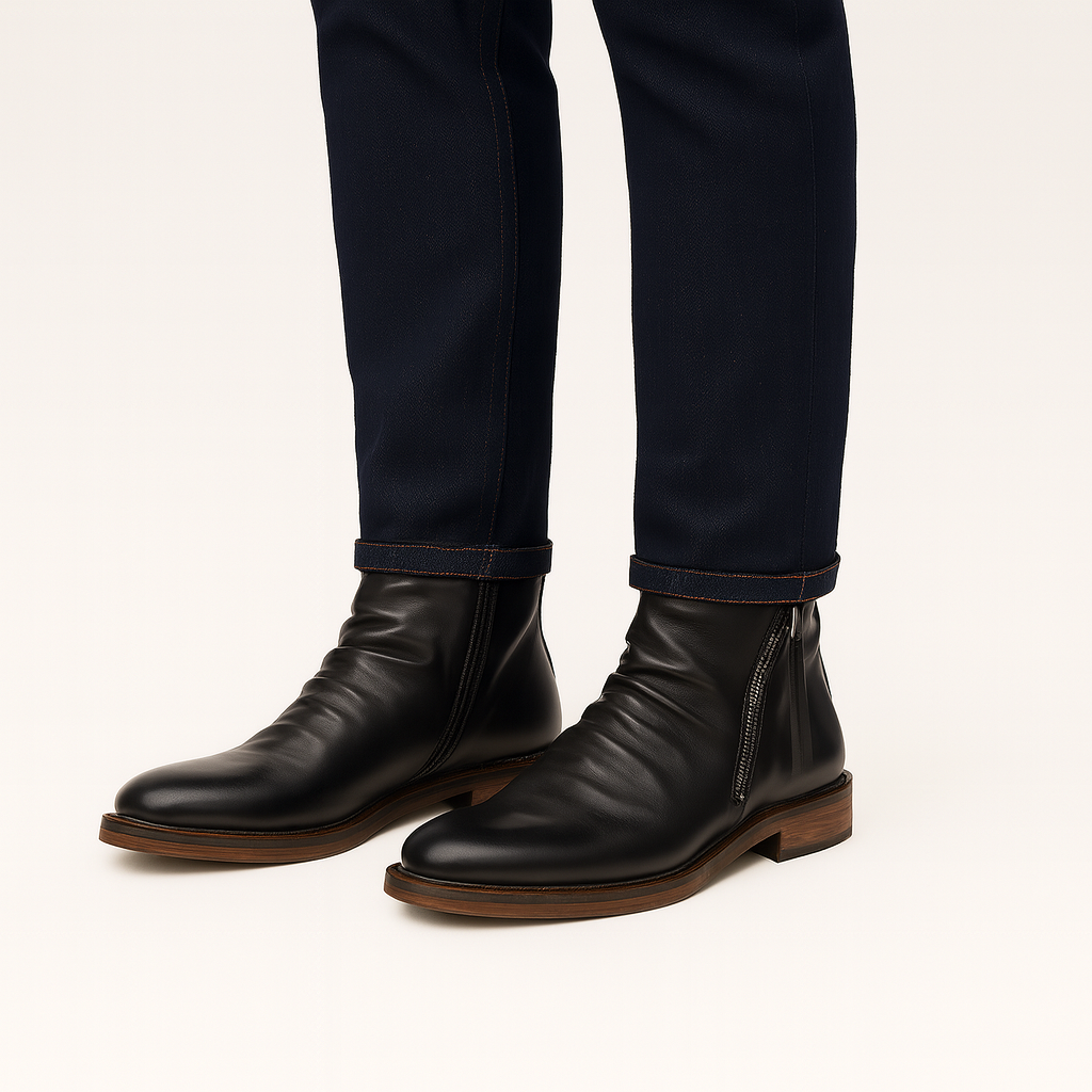 Men’s Tassel Zip High-Top Boots – Smart Casual Style