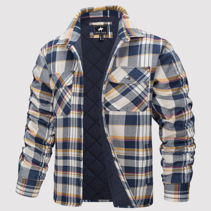 Men’s Quilted Flannel Shirt Jacket – Autumn Overshirt for Casual Layering