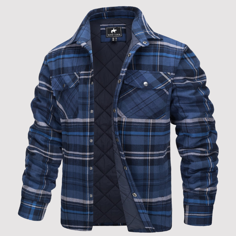 Men’s Quilted Flannel Shirt Jacket – Autumn Overshirt for Casual Layering