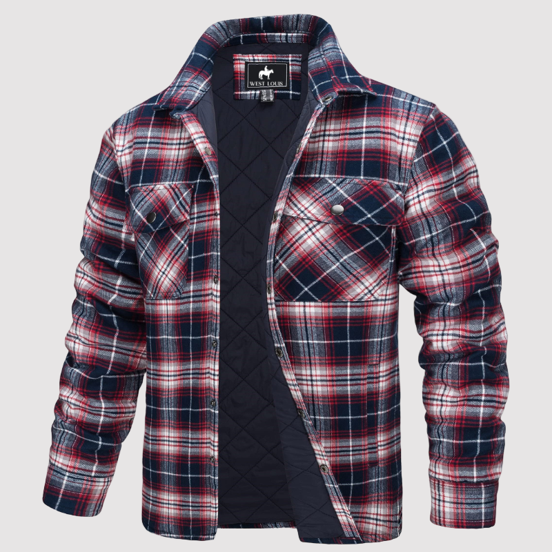 Men’s Quilted Flannel Shirt Jacket – Autumn Overshirt for Casual Layering