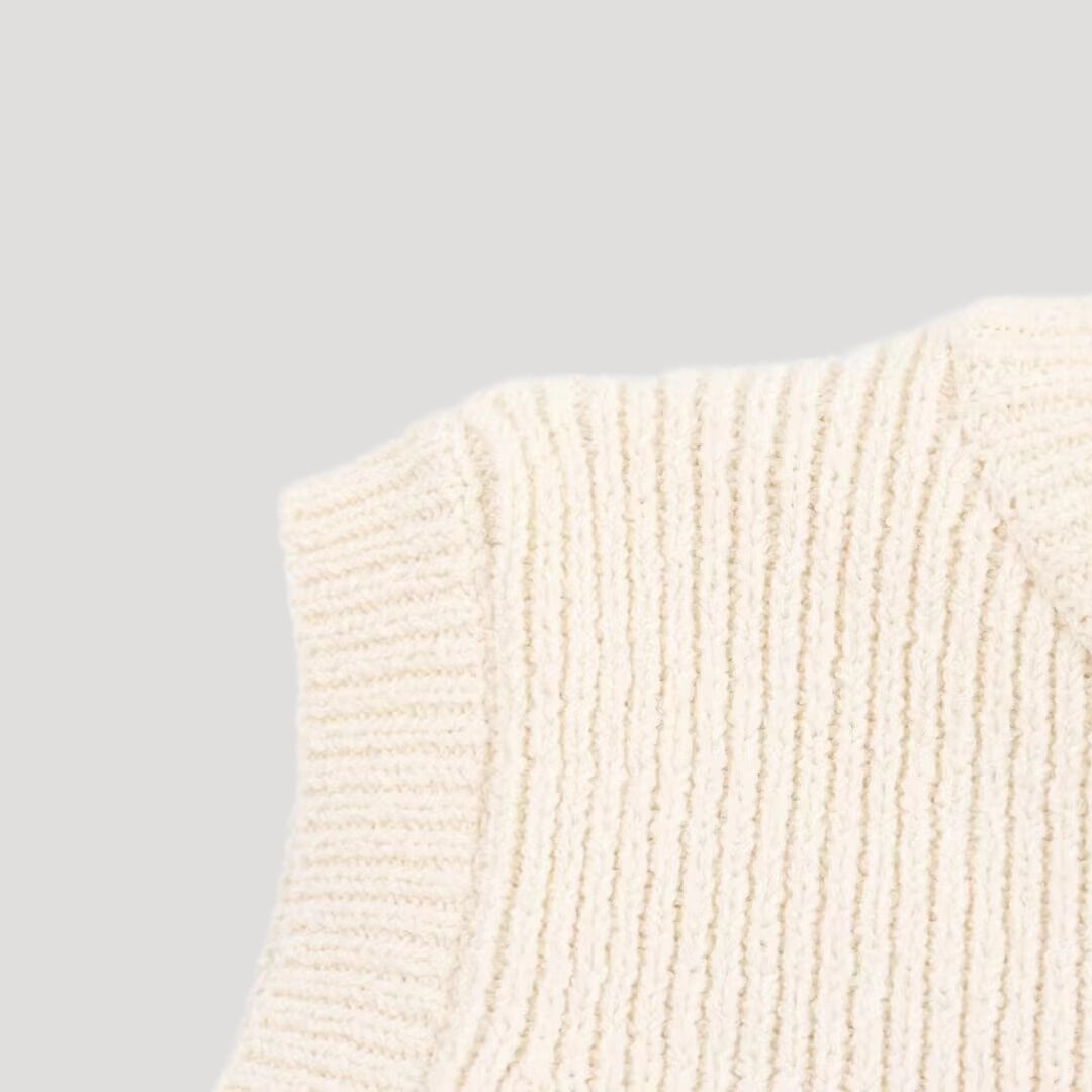 Women’s knit button vest – sleeveless cardigan for layering and office wear
