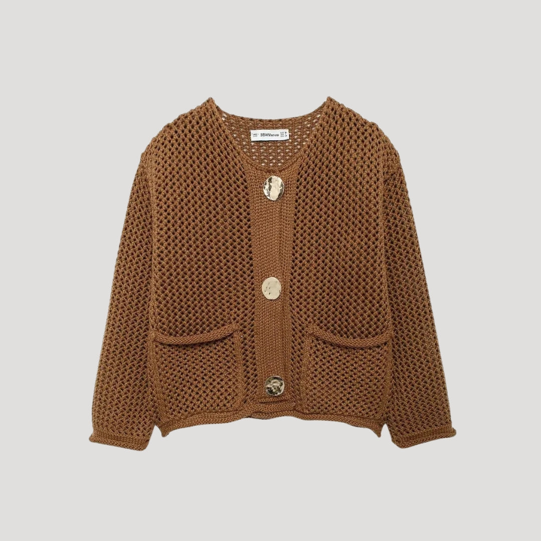 Women’s knitted cardigan with button front – relaxed layering jumper