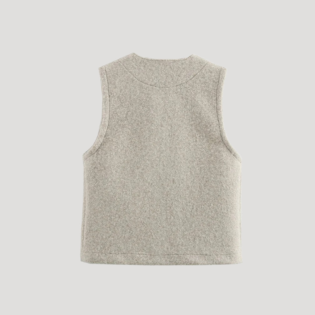 Women's sleeveless knit tie-front vest – layering cardigan top