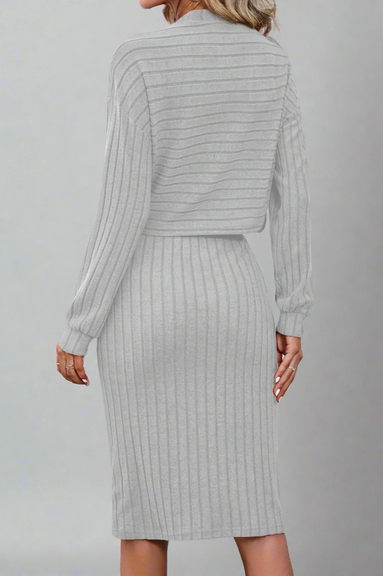 Sophia | Women's ribbed two-piece dress set-Cole Clothing-Cole Clothing