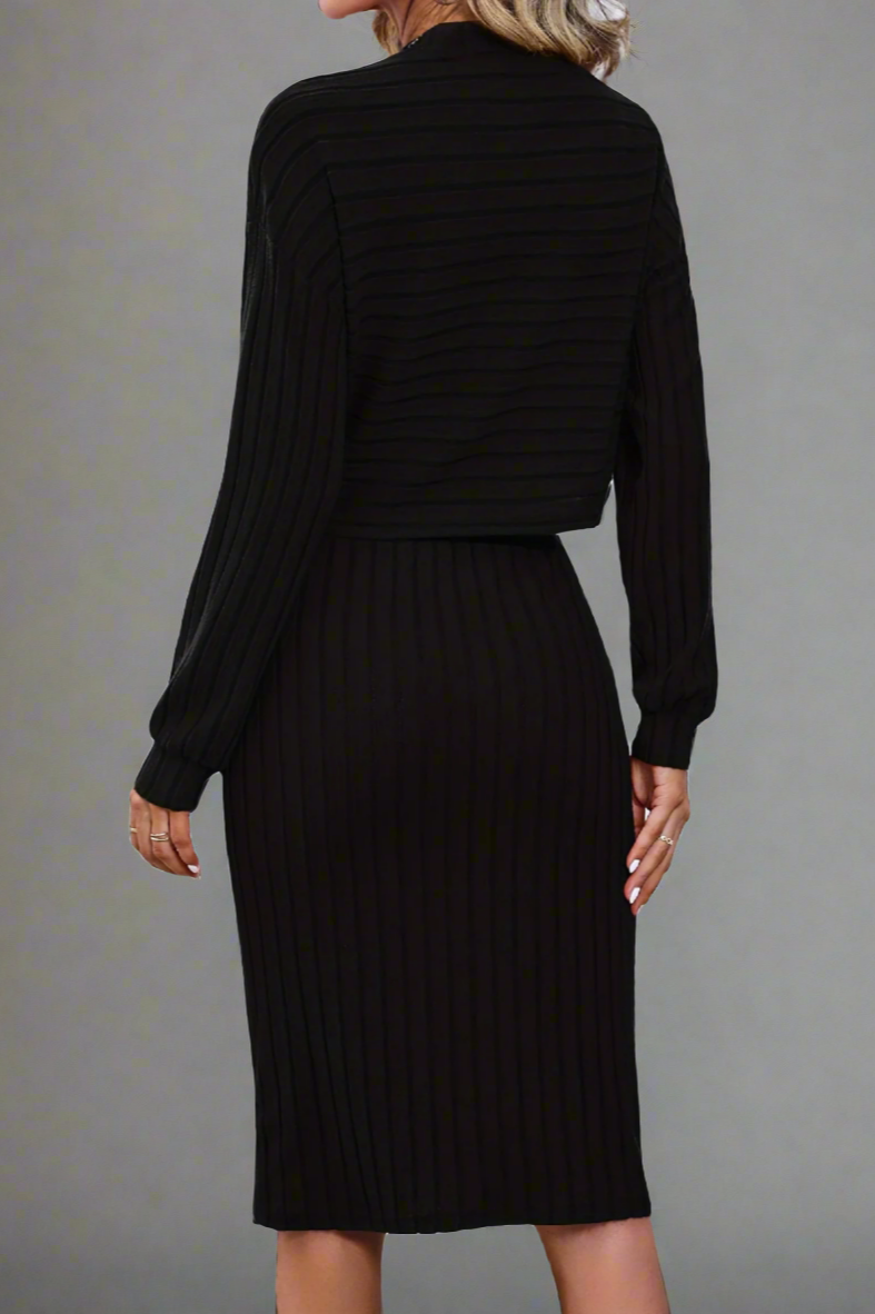 Sophia | Women's ribbed two-piece dress set-Cole Clothing-Cole Clothing