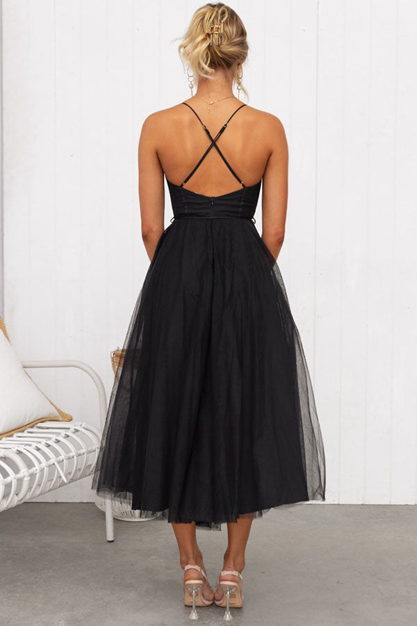 Women’s V-Neck Sleeveless Belted Maxi Dress – Flowy Abstract Print