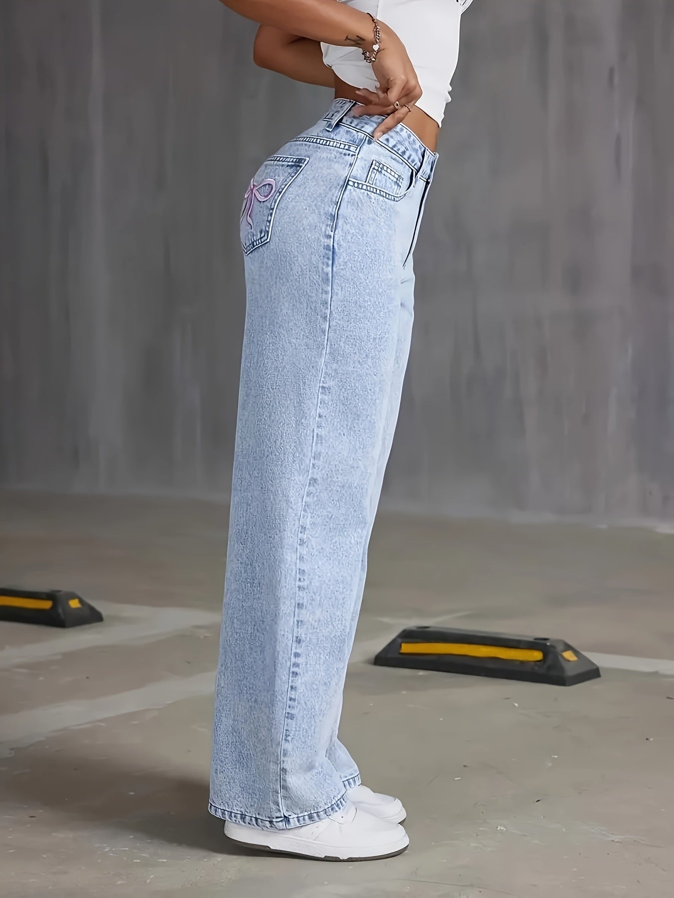 Women's Wide-Leg Denim Trousers-Women's Trousers-Cole Clothing-Cole Clothing