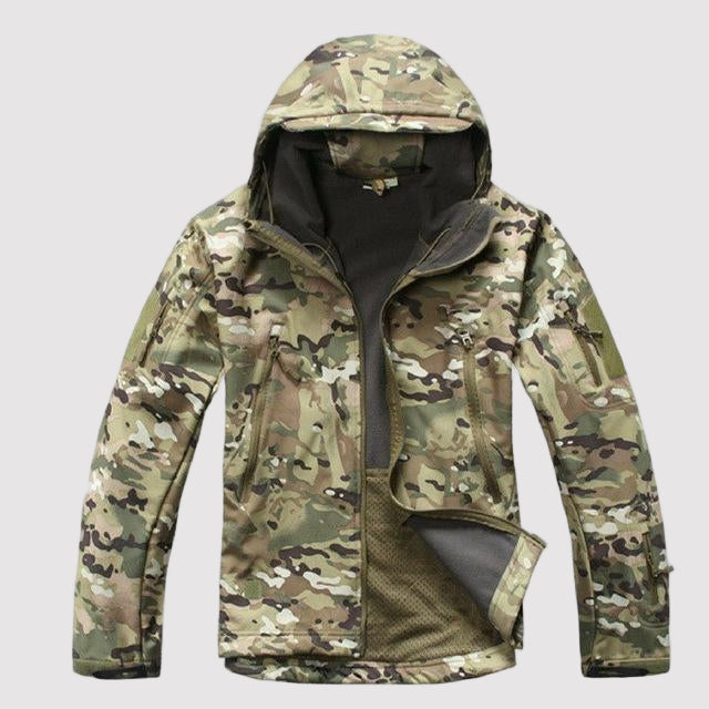 Men’s Softshell Shark Skin Hooded Outdoor Coat – Travel Jacket for Active Wear