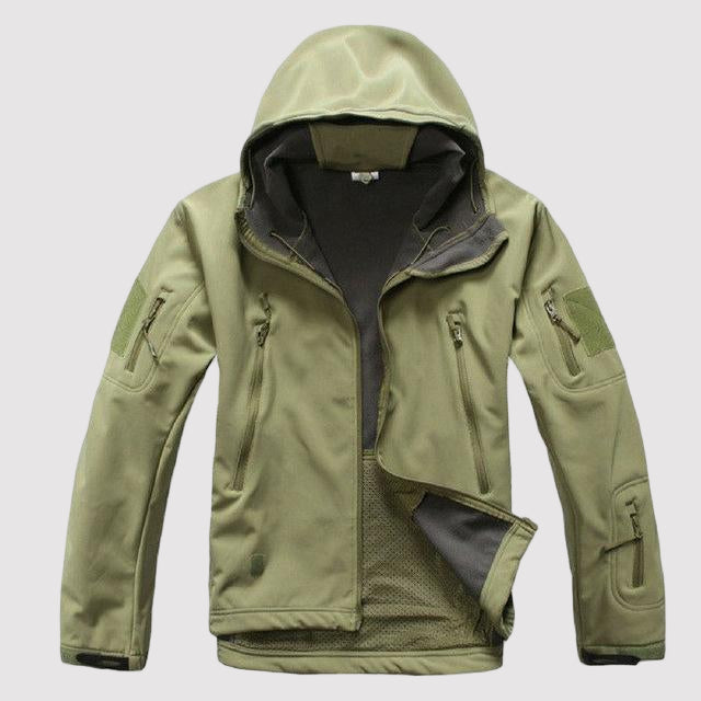 Men’s Softshell Shark Skin Hooded Outdoor Coat – Travel Jacket for Active Wear