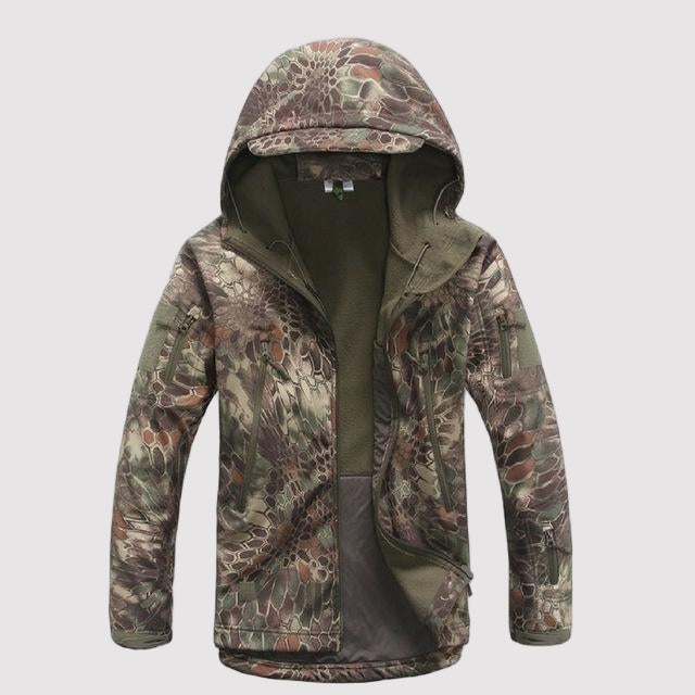 Men’s Softshell Shark Skin Hooded Outdoor Coat – Travel Jacket for Active Wear