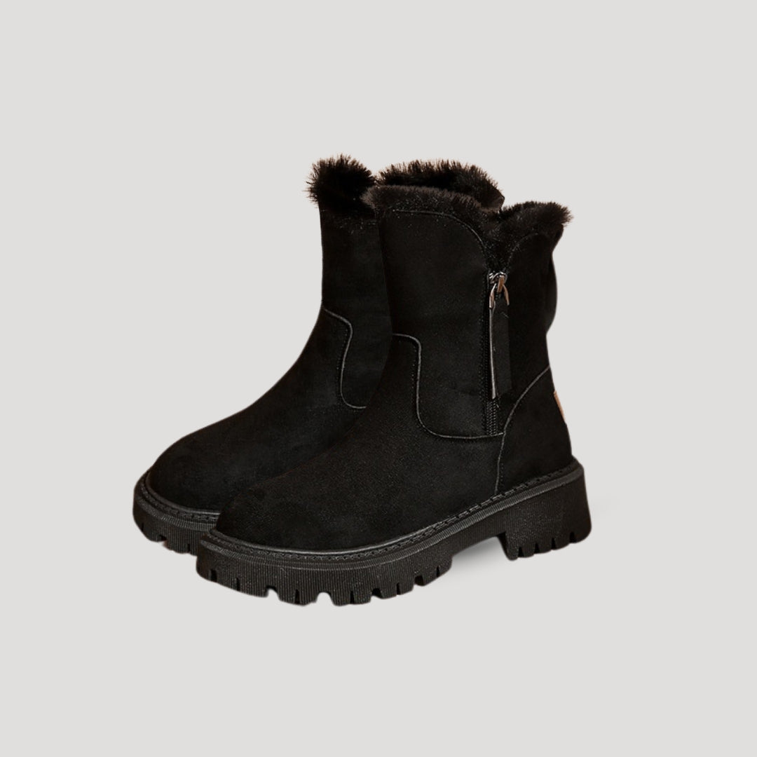 Women's ankle height fur lined winter boots for snow and cold weather walking