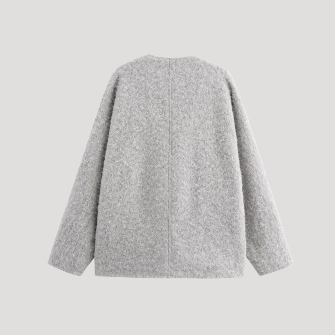 Women’s oversized tie front wool cardigan chunky knit wrap for autumn winter layering