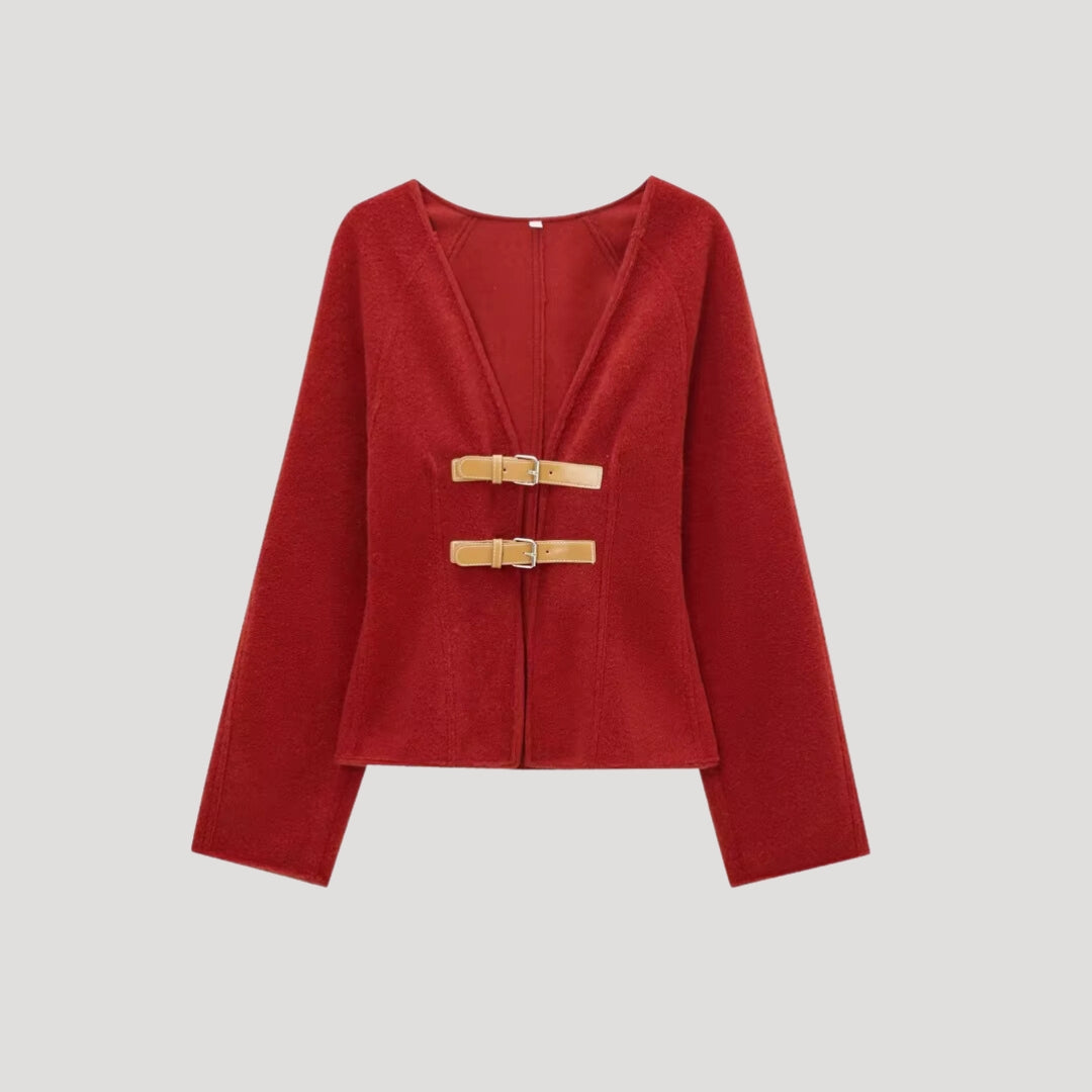 Women’s wool blend belted open front cardigan jacket long sleeve smart casual outerwear