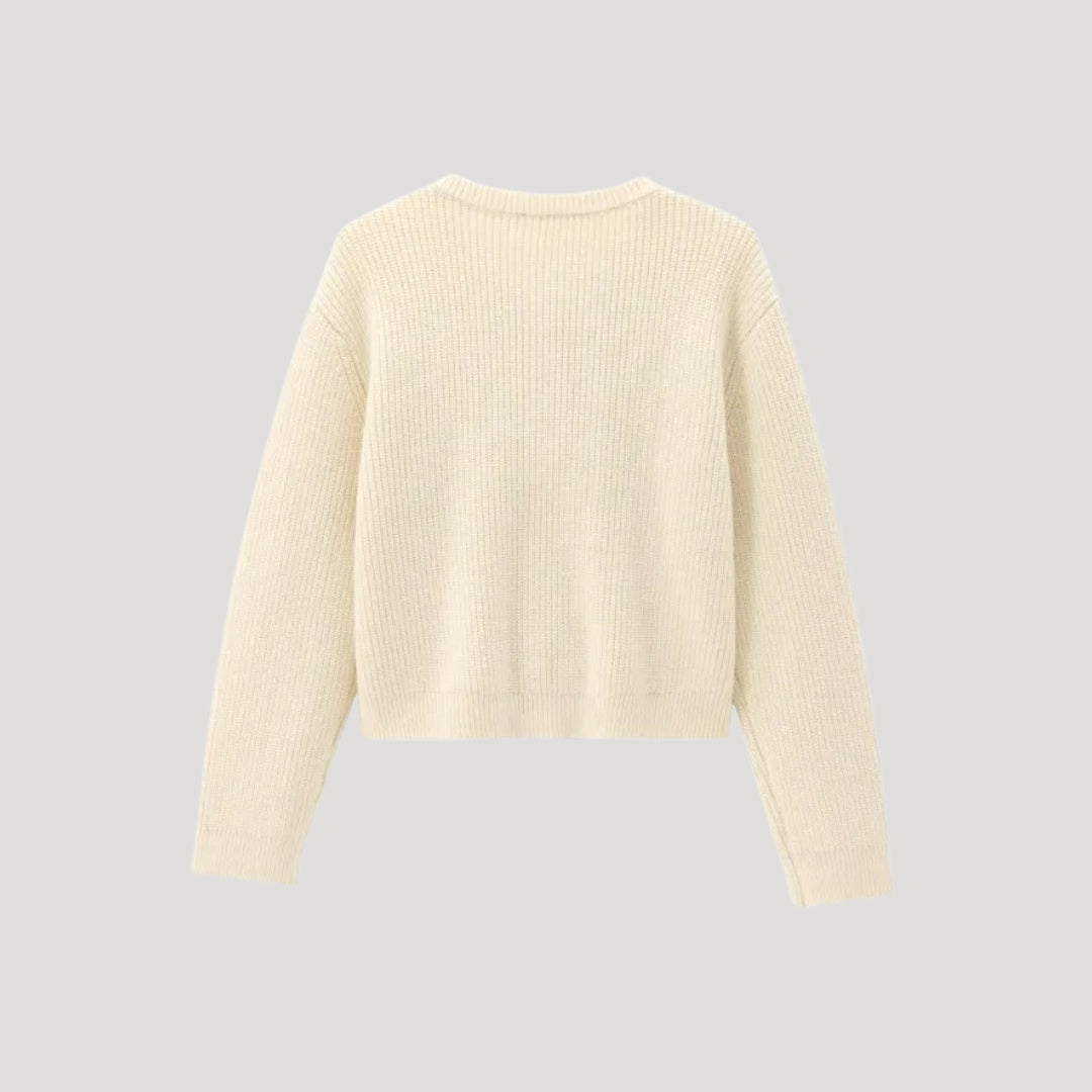Women’s knitted cardigan with bow front detail and ribbed texture button up winter style