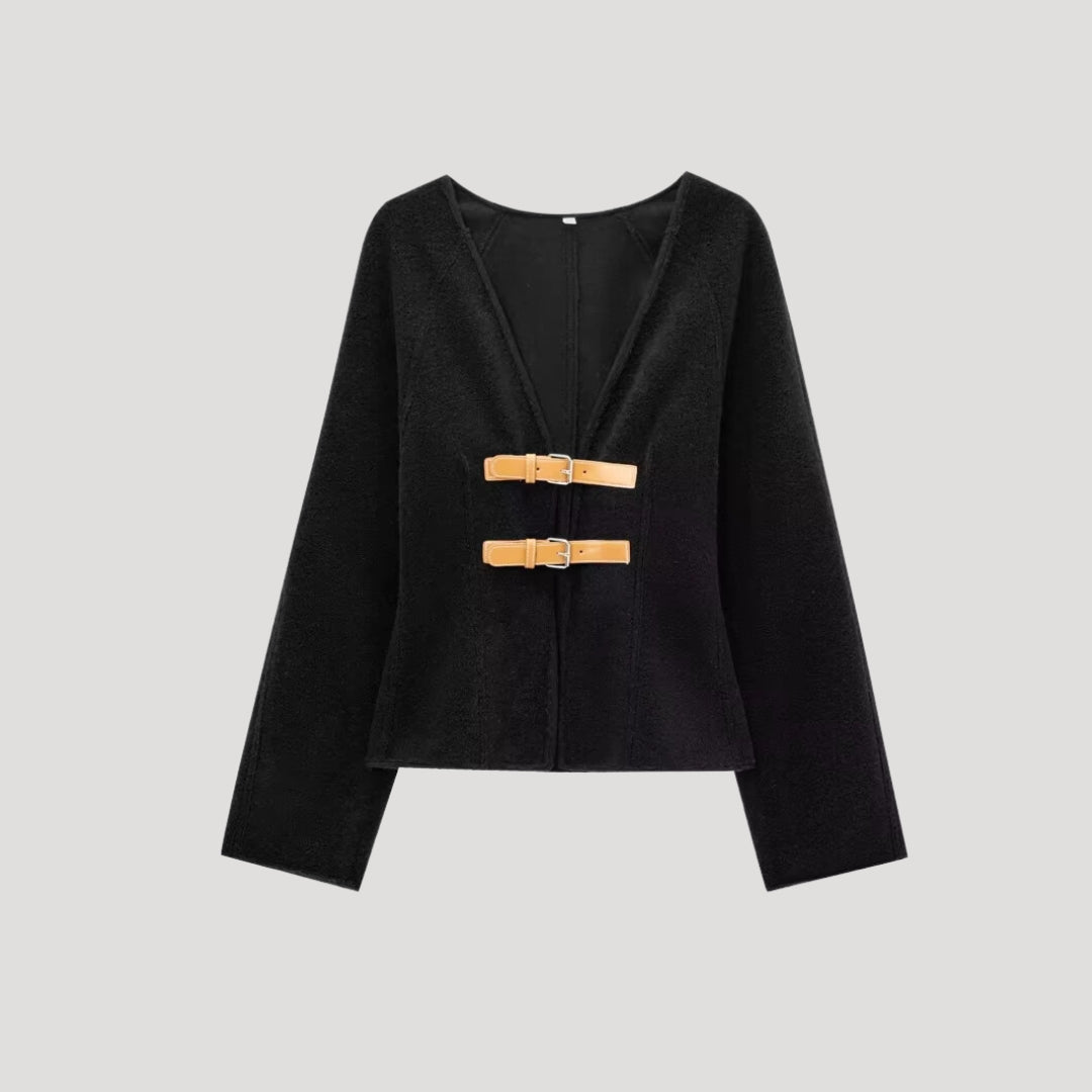 Women’s wool blend belted open front cardigan jacket long sleeve smart casual outerwear