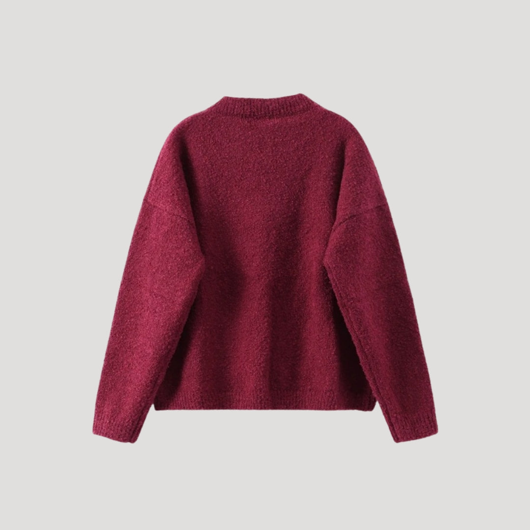 Women’s bouclé button up cardigan oversized knit for casual and smart layering