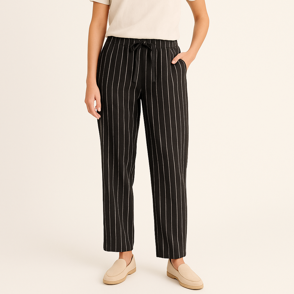 Men’s Breathable Linen Drawstring Trousers – Smart Casual Summer Pants-Cole Clothing-Black-XS-Cole Clothing