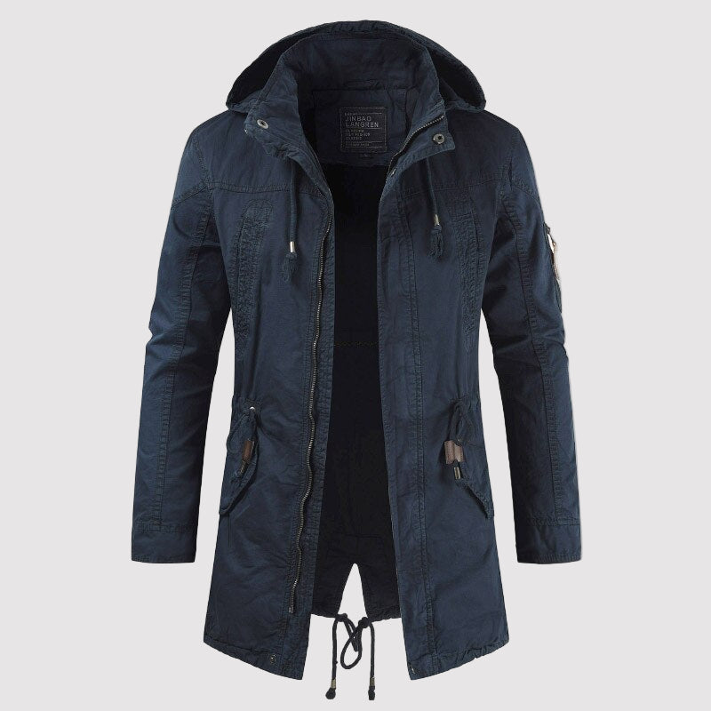 Men’s Military Hooded Parka – Tactical Mid Long Winter Coat for Outdoor Activities