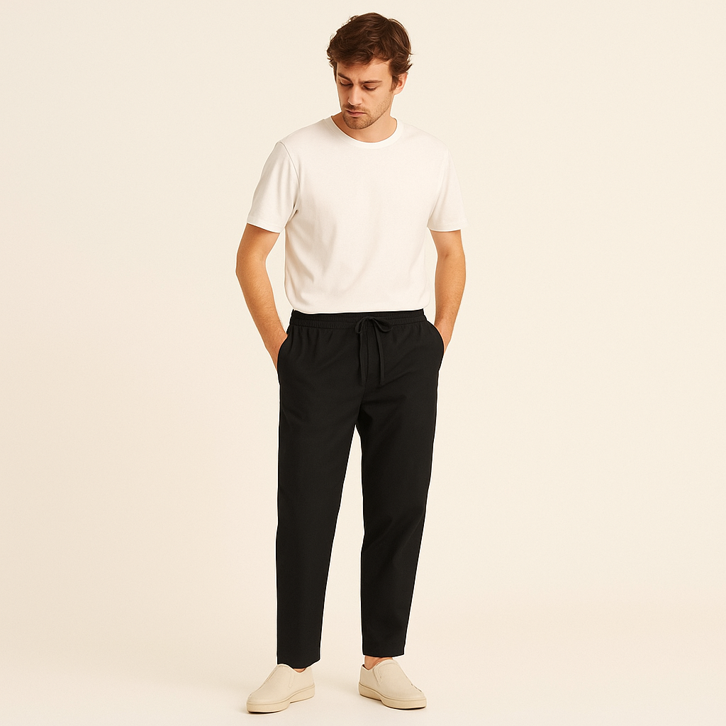 Men’s Regular Fit Cotton Blend Straight-Leg Trousers – Cole Clothing