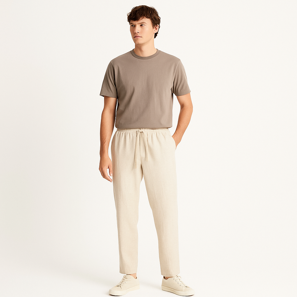 Men’s Regular Fit Trousers – Classic Summer Style-Cole Clothing-Cream-XS-Cole Clothing