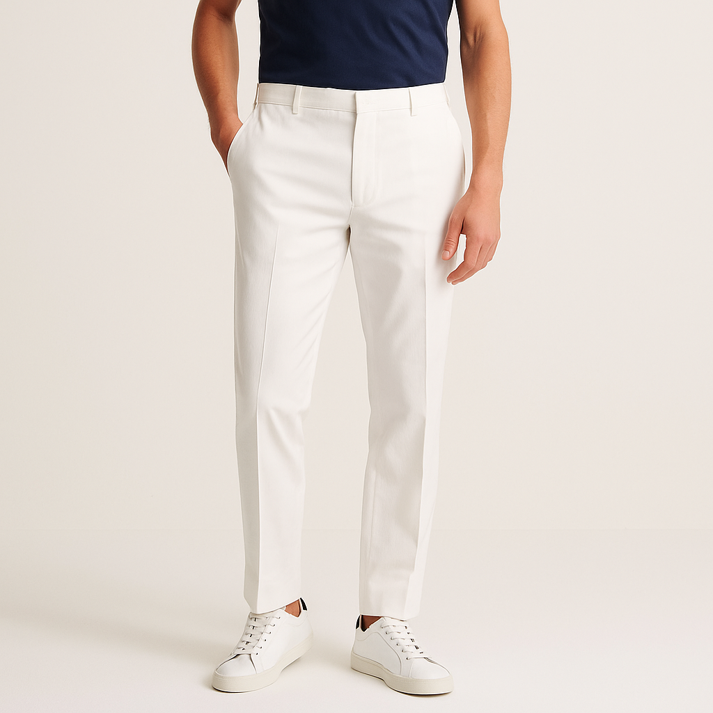 Men’s Slim Fit Cotton-Linen Blend Chino Trousers – Cole Clothing