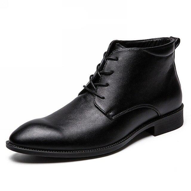 Men’s Cap-Toe Business Boots – Smart Dress Style