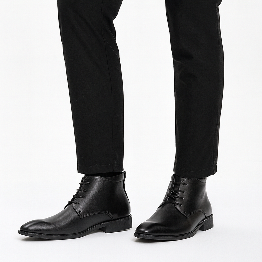 Men’s Cap-Toe Business Boots – Smart Dress Style