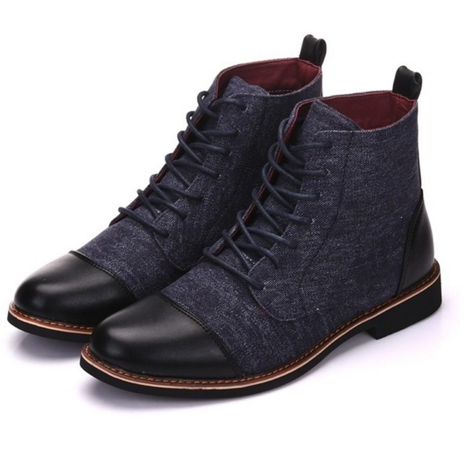 Men’s Casual Suede Lace-Up Ankle Boots – Camel Desert Style