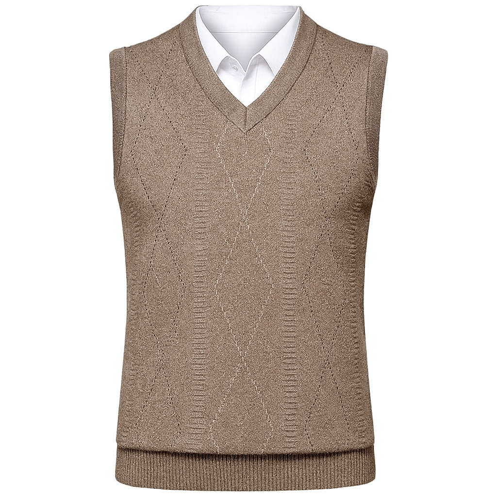 Men’s Formal V-Neck Knit Waistcoat – Summer Layering