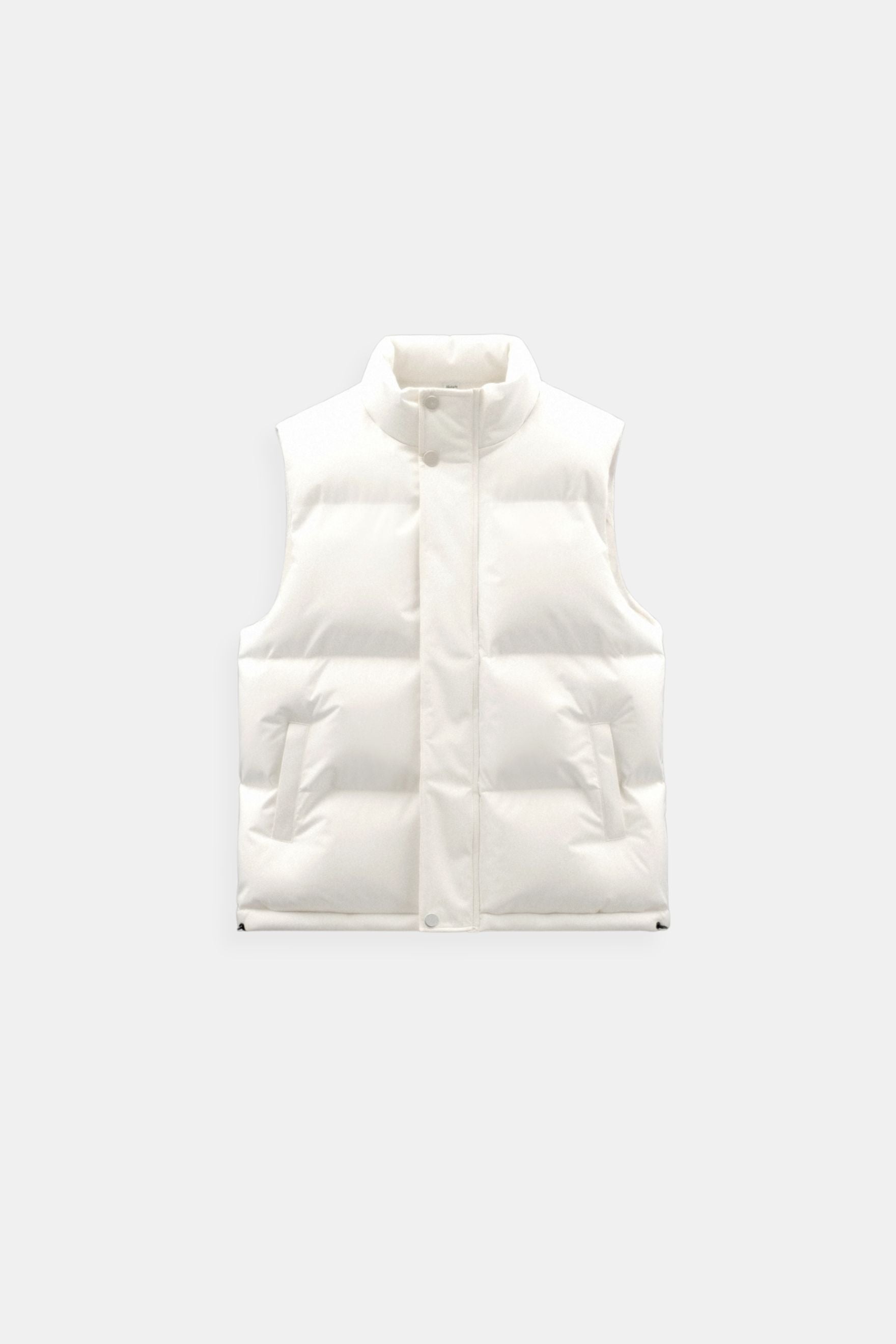 Solid High Neck Sleeveless Gilet Vest-Cole Clothing-White-S-Cole Clothing